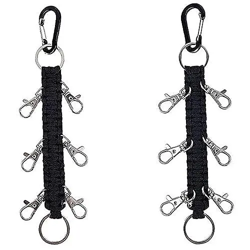 Produktbild: Yardwe 1stk Karabiner Aus Metall Lanyard-aufhänger Ourdoor Schlüsselanhänger Karabiner Für Schlüssel Schlüsselanhängerhalter Kinderwagen Haken Halter Kletterkarabiner Schlüsselbund Black