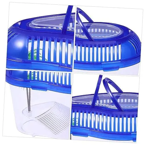 Produktbild: Yardwe 1stk Kleines Schildkrötenbecken Betta-Panzer Schwimmdock Für Schildkröten Fischschale Mit Deckel Aquarium Für Betta-Fische Reptichip Mini-Aquarium Einsiedlerkrebskäfig Blue