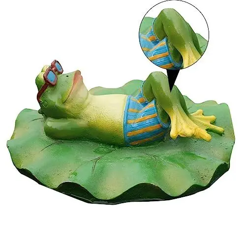 Produktbild: Yardwe 1stk Schwimmender Frosch Schreibtisch-Dekoration Lotus-froschfiguren Rasenschmuck Froschteich Miniatur-froschfiguren Frösche Dekor Büro Draussen Harz Ornamente