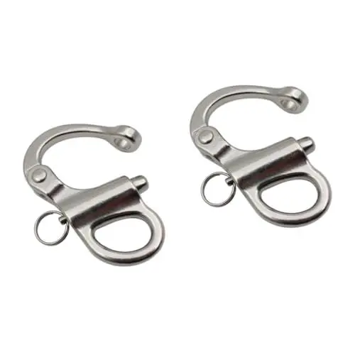 Produktbild: Yardwe 2St Augenschnappschäkel inoxlm Quick Release Schnellverschluss Boot zubehör Bootszubehör Boat Accessories Takelage Schäkel Fester Bügel Kettenschäkel Stoßfängerfesseln
