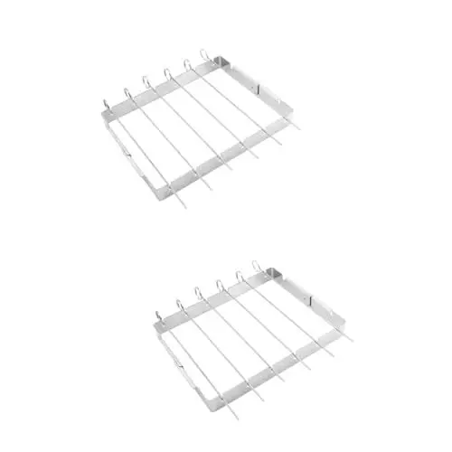 Produktbild: Yardwe 2St Grillzubehör tragbarer Grill Fleischspieße flache Spieße Drahtgeflecht zum Grillen Grillspieße edelstahlgrill transportabler grill Einfache Grillwerkzeuge Grill für Camping
