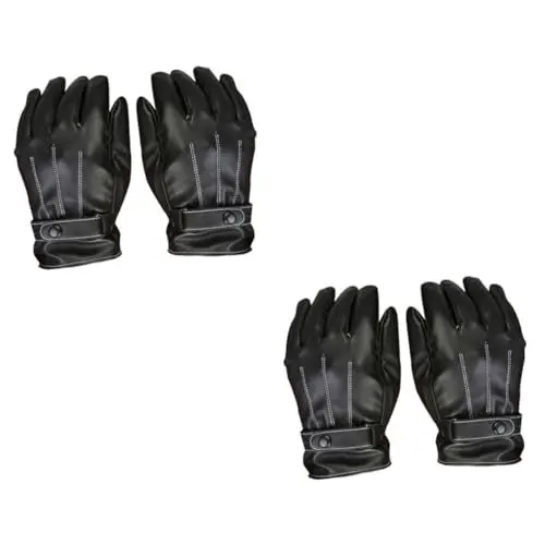 Produktbild: Yardwe 2St Herren-PU-Lederhandschuhe thermohandschuhe wärmende Handschuhe winterreithandschuhe Outdoor-Handschuhe ski Gloves skihandschuhe Herrenhandschuhe Fäustlinge draussen Mann