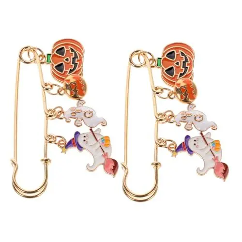 Produktbild: Yardwe 2St Kürbisbrosche Kürbis Brosche Gruselige Brosche Schädel Brosche Halloween-Kürbis-Brosche Halloween-Brosche Damenbekleidungszubehör Halloween- -Pin-Brosche Legierung