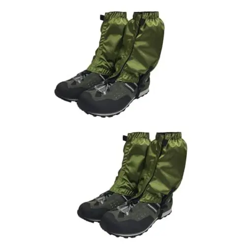 Produktbild: Yardwe 2 Paar wasserdichte Wandergamasche Schuh Gamaschen Anti-reiß-Boot-ärmel Gamaschen Für Wanderschuhe Reißfeste Knöchelgamaschen Schneeschuhabdeckung Beinmanschettenabdeckung Green