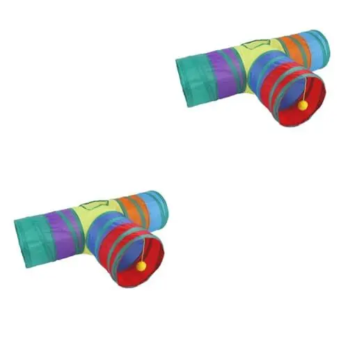 Produktbild: Yardwe 2 STK Katzenrassel Papier Tunnel katzenzelt cat Tent Katzen spielsachen platzsparend katzenbälle cat cave Haustier Katzentunnel Lauf Bohren Katzenspielzeug Polyester Baumwolle