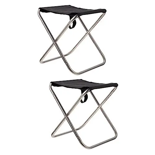 Produktbild: Yardwe 2 STK Klappstuhl Portable Chair Faltbare campingstühle zusammenklappbare Angelstühle tragbarer Stuhl Multifunktion Schemel Angelstuhl Angelhocker Campingstuhl Rostfreier Stahl