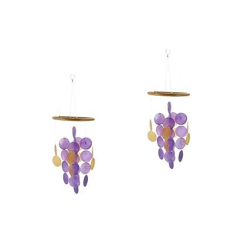 Produktbild: Yardwe 2 STK Shell-Windspiel-Ornament Sonnenfängerwind Glockenspiel Für Den Garten Decoraciones para Sala De Casa Hängende Windglocke Bauernwindglocke Anhänger Kind Violett Drinnen Bambus