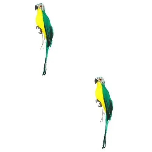 Produktbild: Yardwe 2 STK Simulation Papagei Simulationsvogel Kunsthandwerk Ornament Hochzeitsdekorationen Outdoor-Szene Vogeldekor Vogeldekoration Langen Spielzeug Feder Wandbehang schmücken