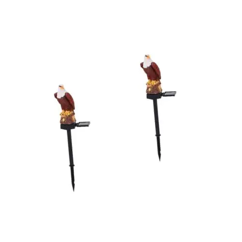 Produktbild: Yardwe 2 STK Sonnenlicht Adler-gartenstatue Solarleuchten Im Freien Tierische Solarleuchten GNOME Gartendeko Weißkopfseeadler Solarbetriebene Gartenleuchten Solar- Bodenlicht Harz Metall, Y7WJRZDJ1914H1219BHE1