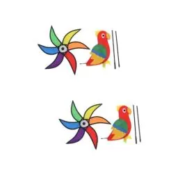 Produktbild: Yardwe 2 STK Windmühle in Dreidimensionaler Form Windräder Rasen Sonnenblumen-Dekoration Für Den Außenbereich Windschmuck Für Spinner Windmühle in Tierform Hof PVC Papagei Karikatur Kind