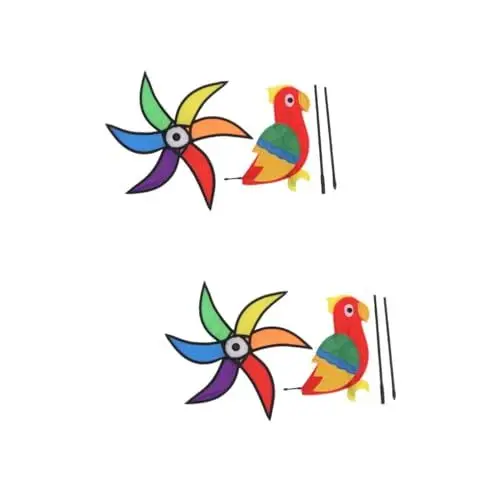 Produktbild: Yardwe 2 STK Windmühle in Dreidimensionaler Form Windräder Rasen Sonnenblumen-Dekoration Für Den Außenbereich Windschmuck Für Spinner Windmühle in Tierform Hof PVC Papagei Karikatur Kind