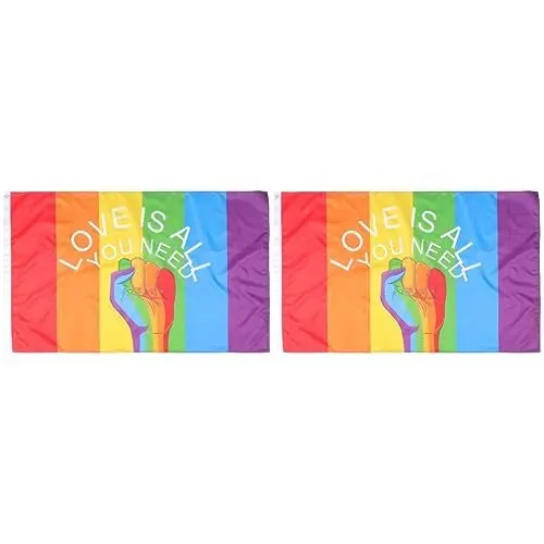 Produktbild: Yardwe 2 Stück Regenbogen-Flagge LGBT-Stolz-Monatsflagge Regenbogen-Banner Bi-Stolz-Sachen Grilllicht Prokulsexuelle Flaggen Embleme LGBT-Schwulen-Flagge LGBT-Flaggen