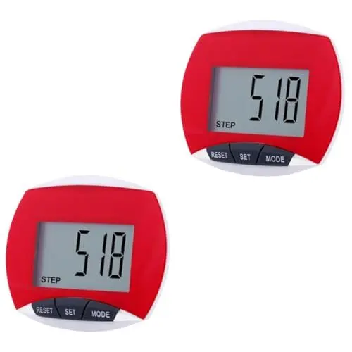 Produktbild: Yardwe Schrittzähler Pedometer Rot 2 Stück Sportzubehör Sportzubehör Fitness Informationstool Multifunktionaler Schrittzähler Laufschrittzähler Lauf Zubehör