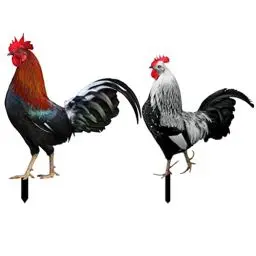 Produktbild: Yardwe 2 Stücke Gartenstecker Gartenfigur Hahn Henne Figur Gartendeko Tiere Stecker Küken Dekofigur Osterdeko Ostern Deko Figuren Acryl Zaunhocker Garten Statue Rasen Hof Dekoration