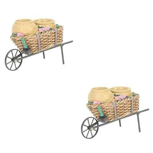 Produktbild: Yardwe 2st Blumentopf Saftiger Behälter Kaktus Töpfe Pflanzer Schubkarre Dekoration Stehender Pflanzer Aus Metall Pflanzer Für Luftpflanzen Bonsaischale Schreibtisch Harz Kind Fahrrad