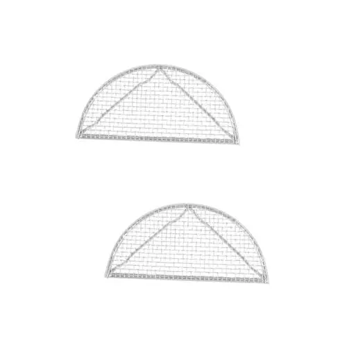Produktbild: Yardwe 2st Grillnetz Drahtgeflecht Zum Grillen Grill-kühlregal Grillgitter Aus Metall Grillplatz Grill-mesh-pad Netz Grillgitter Aus Edelstahl Praktisches Grillgitter Silver Edelstahl 304