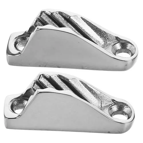Produktbild: Yardwe 2st Segelzubehör Klemmbrett Muschelklampe Für Boot Seilklampe Nockenklemmen Marineklampe Aus Edelstahl Klemmklampe Hornklampe Segelklampen Klemmseilspanner Silver Rostfreier Stahl