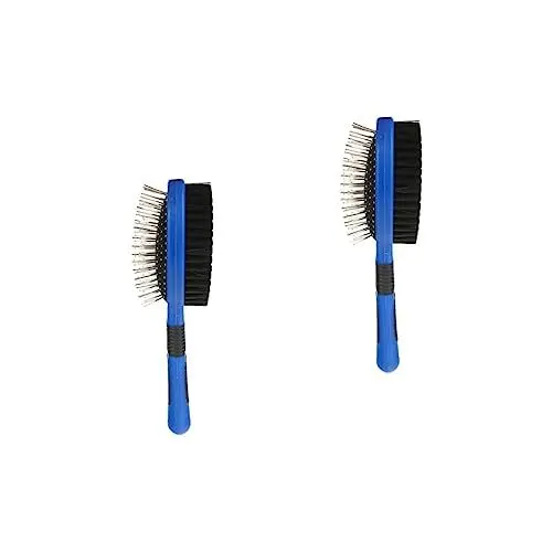 Produktbild: Yardwe 2st Tierhaarentfernungskamm Hundefleck Kleine Hundebürste Hundekämme Welpenhaarkamm Doppelseitiger Haustierkamm Haustier-shampoo Tierhaarentferner Katze Blue Rostfreier Stahl