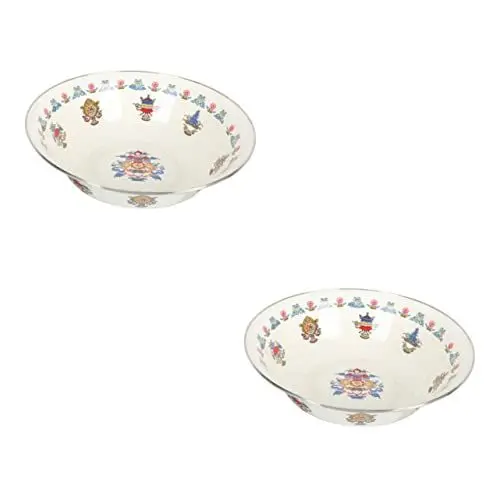 Produktbild: Yardwe 2st Waschbecken Mit Emailliertem Rand Retro-emaille-waschbecken Golddekor Land Tasse Rührschüssel Aus Emaille Chinesische Schüssel Große Emaille Weiß Lebensmittel Runde Schüssel
