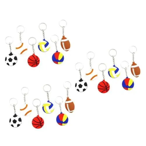 Produktbild: Yardwe 3 Sets Pvc-schlüsselanhänger Fußball Basketball Strand Schlüsselanhänger Dekoration Kreativer Taschenanhänger Schlüsselanhänger Hängendes Ornament 10 Stück X 3