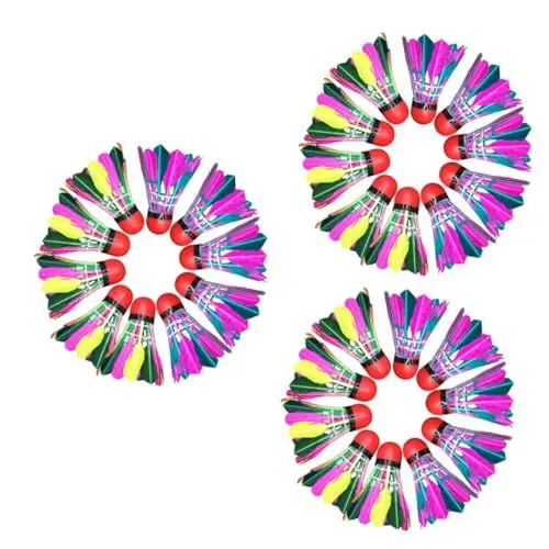 Produktbild: Yardwe 33 STK Badmintonball Federballspiel spaß Ausbildung Handtuchhalter für Badezimmer Stabiler Federball bunter Federball leichtes Badminton roter Kopf Erstausrüster Kind