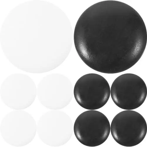 Produktbild: Yardwe 360 Stück Schwarz-Weiße Go-Spielsteine Harz Go-Schachfiguren Flache Perlen Spielfiguren Für Klassisches Strategie-Go-Brettspiel