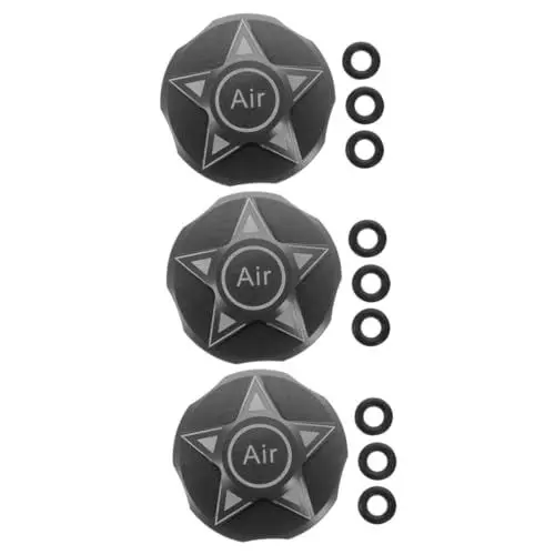 Produktbild: Yardwe 3St Fahrrad Ventildeckel vordere Gabelabdeckung Gasgabelwertabdeckung für Fahrradgabeln -Fahrrad Federgabelabdeckung Gabelkappen für Mountainbikes Aluminiumlegierung Black