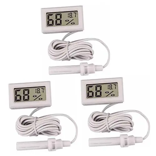 Produktbild: Yardwe 3St weißes elektronisches Thermometer Hygrometer zimmerthermometer Feuchtigkeitsmesser im Innenbereich Raumtemperaturmesser E-Reader digitales Thermometer Feuchtigkeitsmesser Uhr