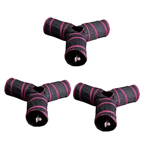 Produktbild: Yardwe 3 STK Spieltunnel für Haustiere Faltbarer katzentunnel katzenspielzeug Tunnel Katzen Spielzeug Röhre spieltunnel Katze Katzen Tunnel Spielzeug der Hund Rasselpapier Polyester