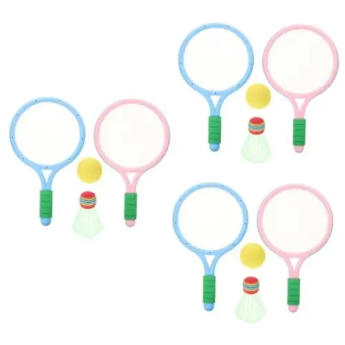 Produktbild: Yardwe 3 Sätze Badminton Schläger Badmintonschläger Badminton-Kinder Sportschläger Mit Bällen Sportspielzeug Für Kinder Badmintonklammern Für Kinder Kinderspielzeug Kinderschläger Plastik