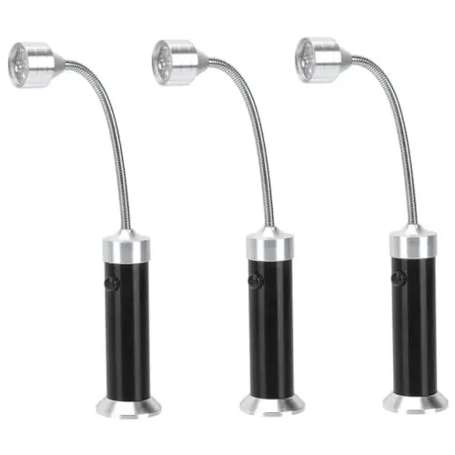 Produktbild: -grilllicht Mit Flexiblem Hals Magnetischer Sockel Grilllampe 3-teiliges Set Biegsame Taschenlampe Schwarz Für Outdoor-camping Grillen