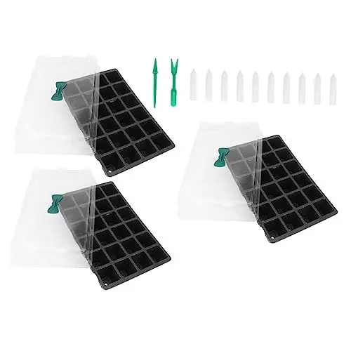 Produktbild: Yardwe 3er-Set-Box Sämlingstablett-Set Startertablett Praktischer Topf Kinderzimmer Blumentöpfe Pflanzenbehälter Aus Kunststoff Sämlings-Starter-Kits Plastik Weizengrass Brokkoli