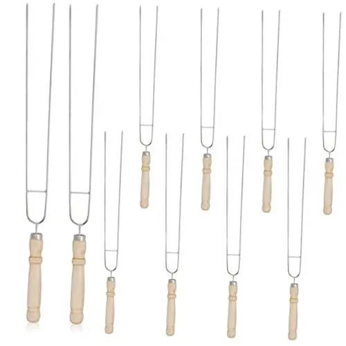 Produktbild: Yardwe 40 Stk U-förmige Gabelbratnadel Geröstete Halter Fleischgabeln Kochen Spießstangen Aus Metall Kolbengabeln Aus Metall Kabob-spieße Aus Metall Wählt Holz Bbq-fleischspieße Grill