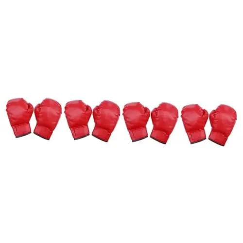 Produktbild: Yardwe 4 Paare Boxhandschuhe Boxsack-Handschuhe Taschenhandschuhe Fitness-Handschuhe Verschleißfeste Thai-Handschuhe Fitness-zubehör Fachmann Trainingszubehör Pu Kind Boxbedarf Haupt Rot