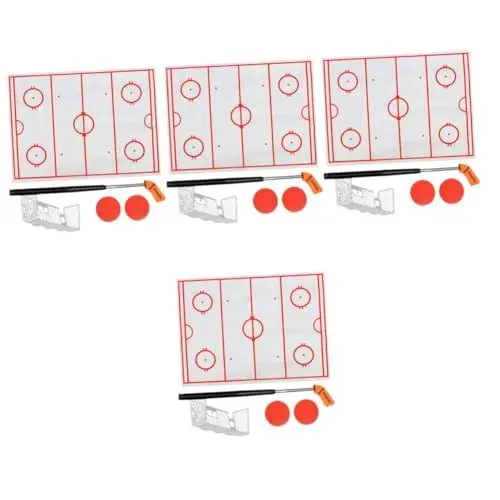 Produktbild: Yardwe 4 Sätze Spielzeug Hockey Mini-Hockey-Pusher Spielzeug für Hockeyspiele runde Hockey-Pucks Spieltisch-Hockey-Pucks Hockeyschläger Tischhockey-Spielzeug Hockey-Puck-Kit PVC