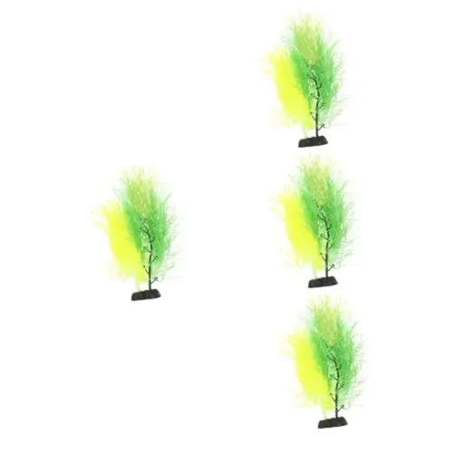 Produktbild: Yardwe 4 Stück Aquarium Landschaftsbau Künstliche Aquarienpflanzen gefälschte Fischhäute aquariumpflanzen aquaristik zubehör Wohnkultur künstliche Pflanzen Tankanlage selber Bauen Koralle