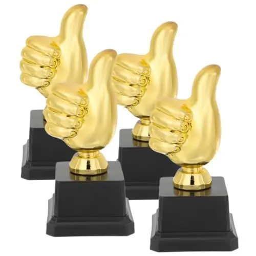 Produktbild: Yardwe 4 Stück Daumen Hoch Trophäe Lustige Trophäe Kidcraft-spielset Modelle Aus Metall Daumen Hoch, Trophäen Hand Trophäe Halloween-trophäe Spielzeug - Kind Plastik Schreibtisch