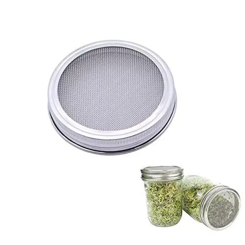Produktbild: Yardwe 4 Stück Einmachglas-keimdeckel Deckel Mesh-gefäß Einmachglas-siebdeckel Mason Jar Netzdeckel Keimdeckel Für Einmachgläser Einmachglaskeimer Glas Sieb Rostfreier Stahl Brokkoli