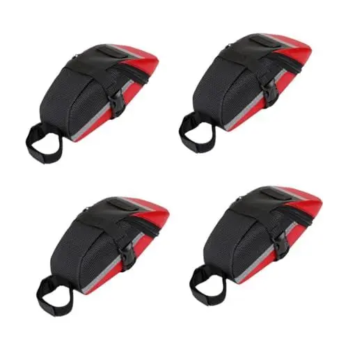 Produktbild: Yardwe 4 Stück Mountainbike-sattelhecktasche Dirtbike-ausrüstungstasche Fahrrad Packtasche Fahrradsatteltasche Fahrradkorb Hinten Fahrradtaschen Für Fahrräder Fahrradträgertasche PVC Rot