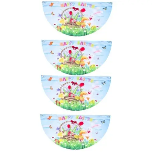 Produktbild: Yardwe 4 Stück Osterbanner Ammerfahnen Im Freien Gartenflagge Für Den Außenbereich Ostern Hängende Dekoration Dekorative Gartenflagge Osterparty Versorgung Der Zaun Haustür Polyester