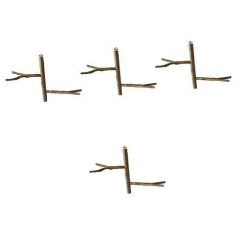 Produktbild: Yardwe 4 Stück Papageien Stehstange Holz Papageien Sitzstangenständer Papageienbaum Ständer Spielzeug Für Vögel Holzzweig Sitzstangen Vogelsitzstangen Kauspielzeug Papageien