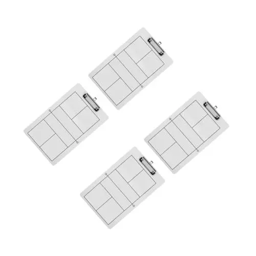Produktbild: Yardwe 4 Stück Pickleball-Taktiktafel Spielstrategie Whiteboard Sporttaktik-Whiteboard Spielanleitung Whiteboard Aufstellungstafel Zeichenbretter Coaching-Klemmbretter PVC Weiß
