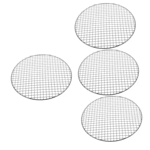 Produktbild: Yardwe 4 Stück Tee Kochen Mit Einem Grill Um Den Herd Rost Zum Kochen Heizmatte Für Lebensmittel Tragbarer Pelletgrill Grillutensilien Rundes Tablett Restaurant Ofen Käfig Edelstahl 304