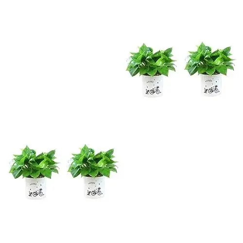 Produktbild: Yardwe 4 Stück klare Vasen saftiger Gießtopf Glasvasen Pflanzendekor Kräutertopf Blumentöpfe Glasbehälter für Terrarien Pflanztopf Pflanzenhalter automatisch Blumentopf Gießkanne Weiß