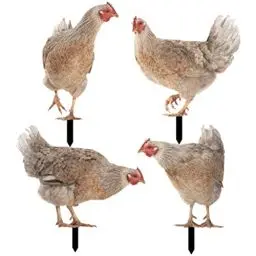 Produktbild: Yardwe 4 Stücke Gartenstecker Gartenfiguren Huhn Hühner Figur Gartendeko Tiere Stecker Dekofigur Acryl Garten Statue Skulptur Zaunhocker Rasen Deko Hof Dekoration Frühlingsdeko