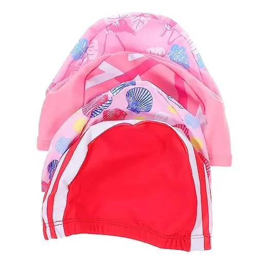 Produktbild: Yardwe 4 Teiliges Set Schwimmzubehör Kinder Schwimmhut Cartoon Badekappe Kinder Badekappe Für Kinder