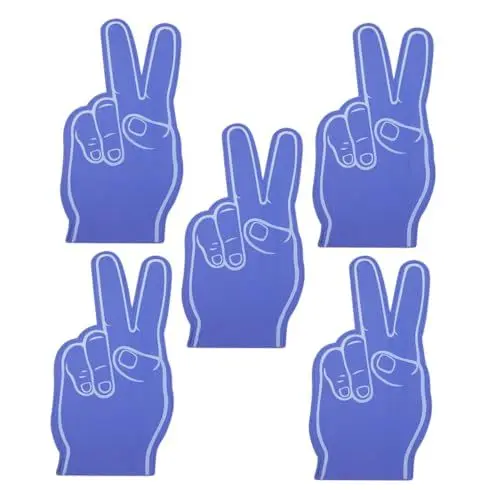Produktbild: Yardwe 5St Cheerleader-Handbewegung Sportteam Zubehör Blaue Handhandschuhe Athletics Zubehör Schaumstoffhandschuhe Sport Events Zubehör Cheerleader-Accessoire riesige Schaumhand Eva Blue