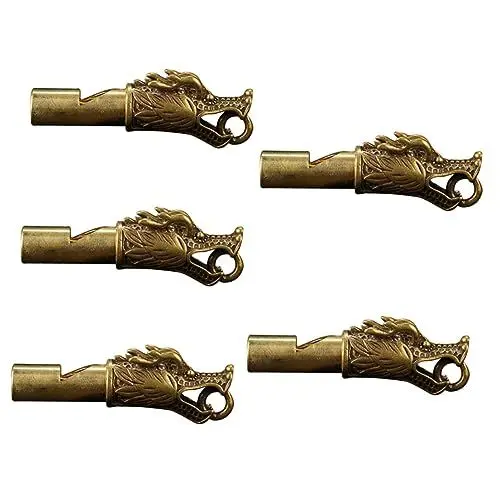 Produktbild: Yardwe 5St Wasserhahnpfeife Hunde pfeifen Dog Whistles Drachenmuster-Pfeife Lautstarke Pfeife Professionelle Pfeife Tierspielzeug Hundepfeife lautes Pfeifen Wanderpfeife Notpfeife Messing