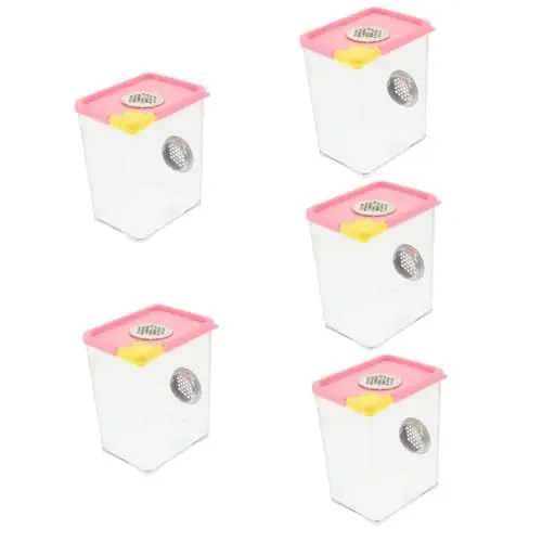 Produktbild: Yardwe 5St transparente Futterbox Spinnen-Terrarium Lebensraumkäfig für Eidechsen Spinnengehege Eidechsenbecken Frosch-Panzer gehäuse springende Spinne Vertikales Terrarium Tarantel Acryl