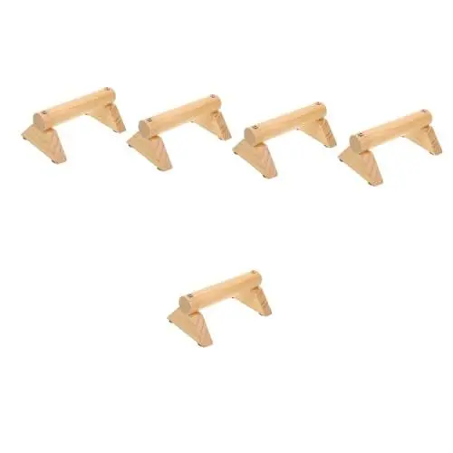 Produktbild: Yardwe 5 Sätze Liegestützstange aus Holz Fitnessgeräte abdominale Ausrüstung Bauchtrainingsplatte Multifunktion Kiefernholz Handstand handhaben Rutschfeste Matte